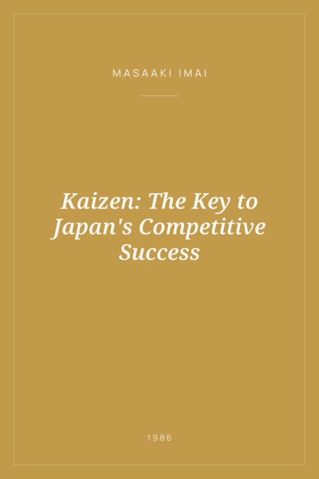 Portada de Kaizen: The Key to Japan's Competitive Success