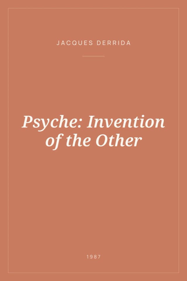 Portada de Psyche: Invention of the Other