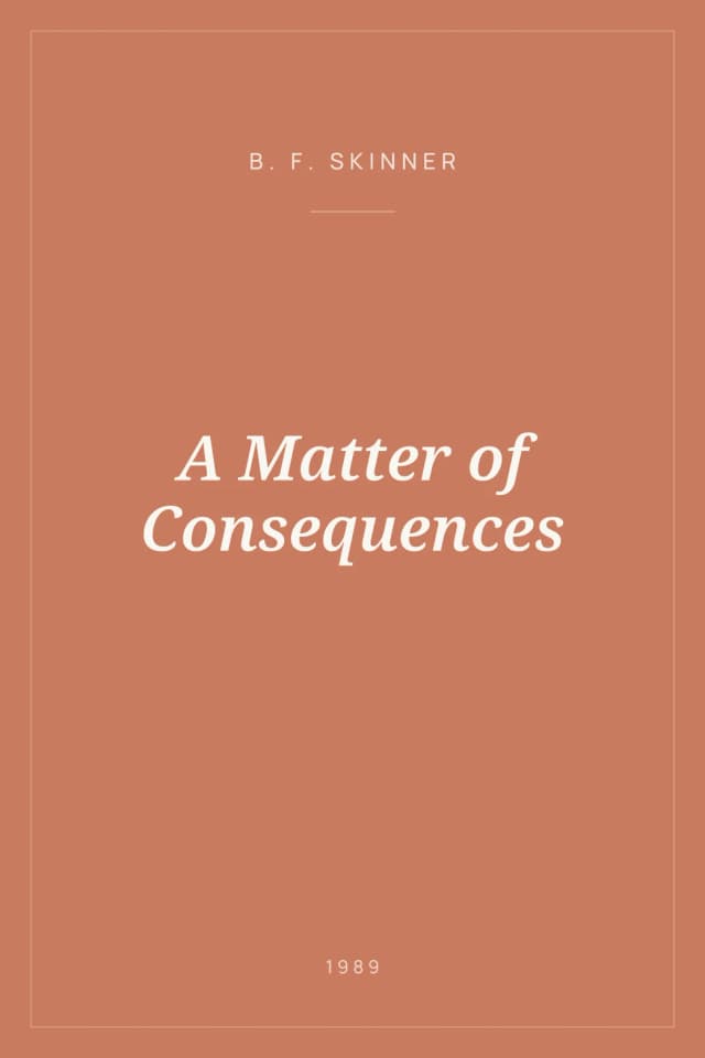 Portada de A Matter of Consequences
