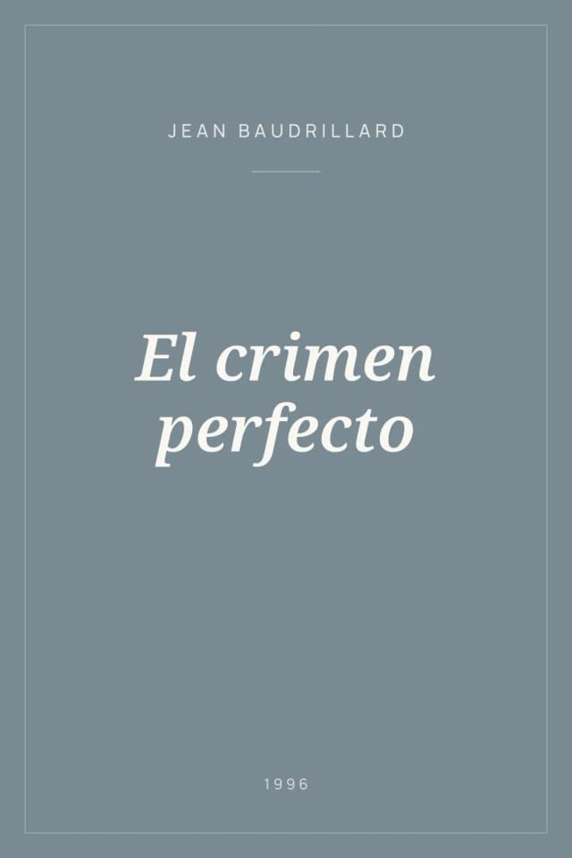 Portada de El crimen perfecto