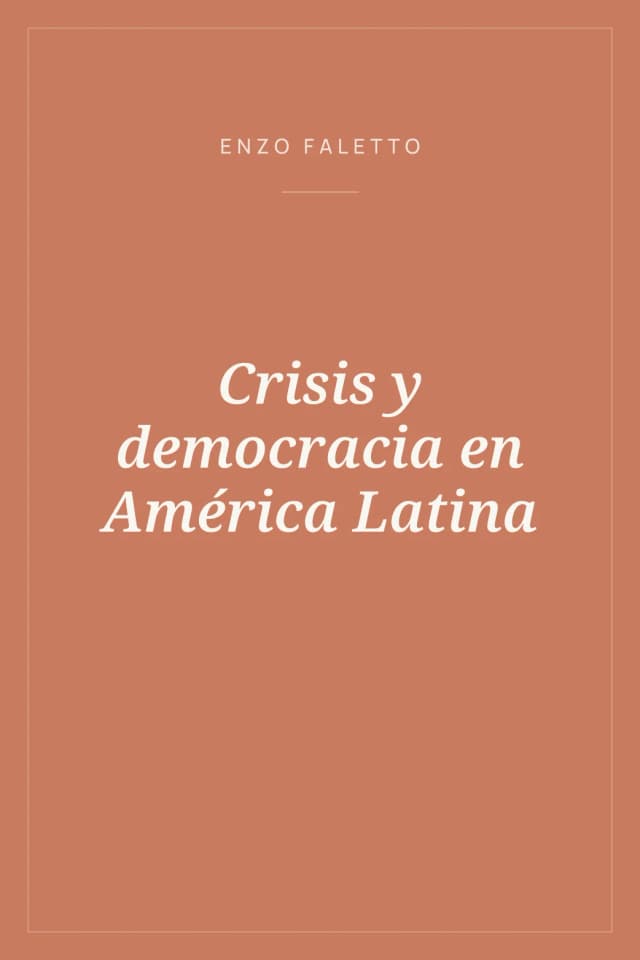 Portada de Crisis y democracia en América Latina