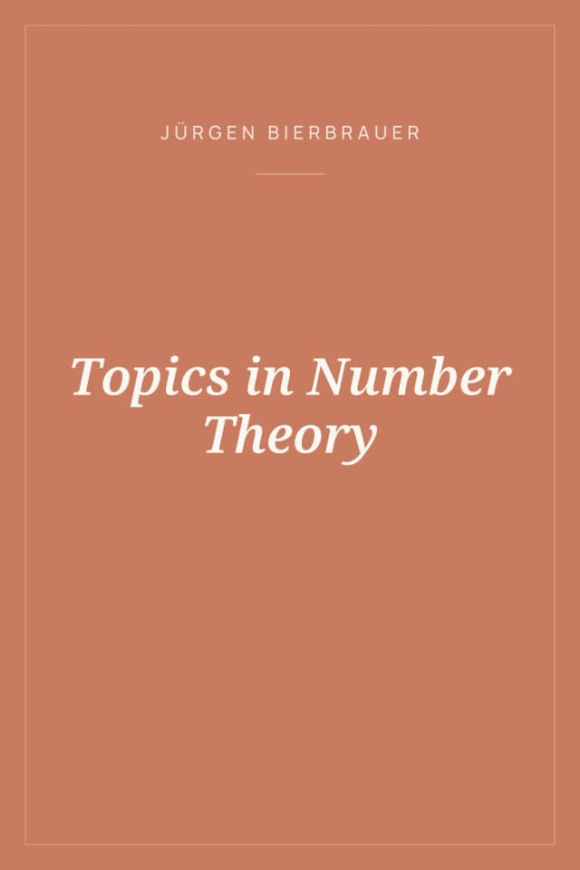 Portada de Topics in Number Theory