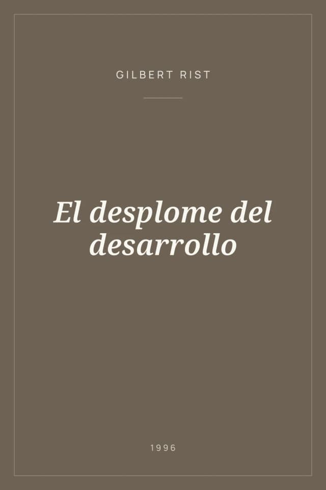 Portada de El desplome del desarrollo