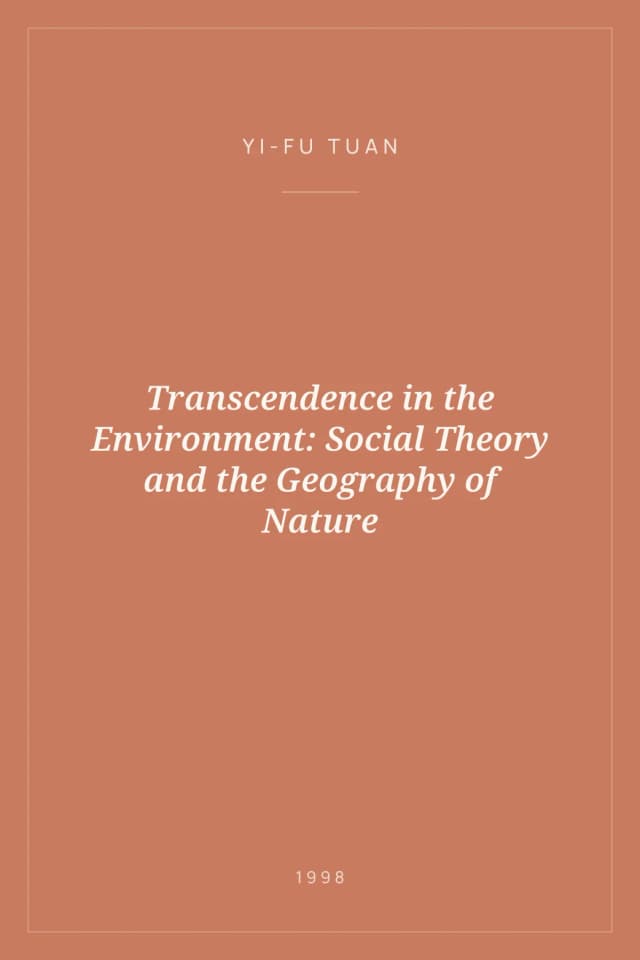 Portada de Transcendence in the Environment: Social Theory and the Geography of Nature