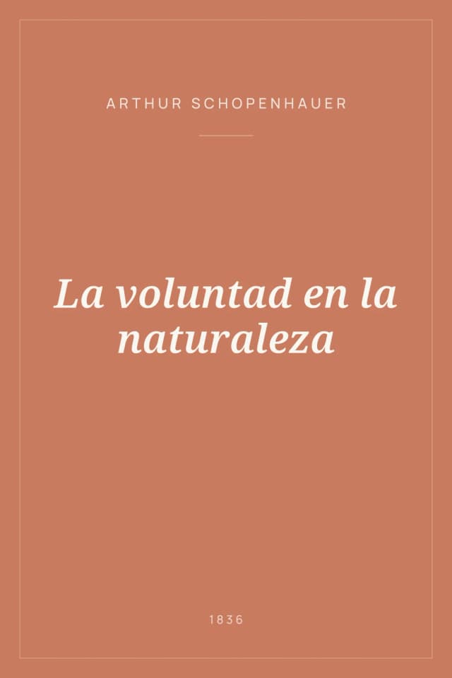 Portada de La voluntad en la naturaleza