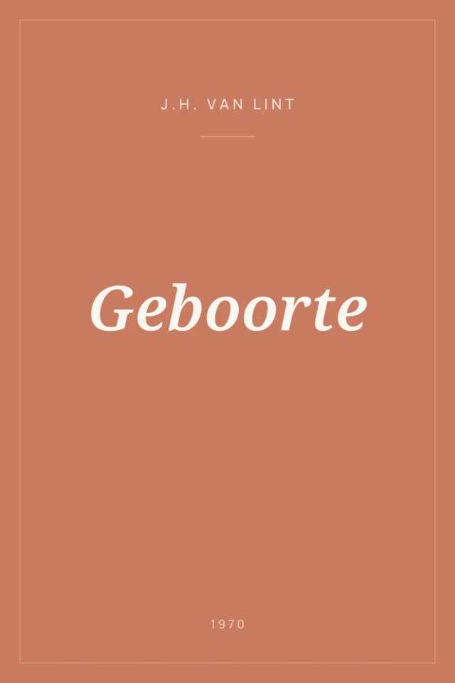 Portada de Geboorte