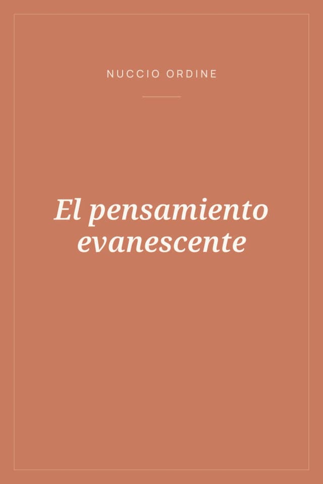 Portada de El pensamiento evanescente