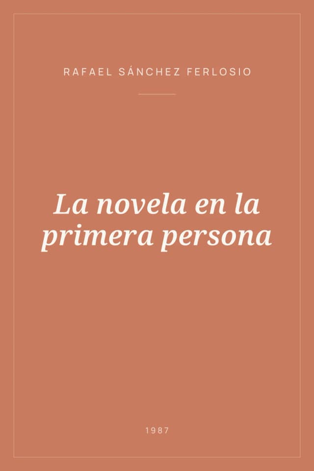 Portada de La novela en la primera persona