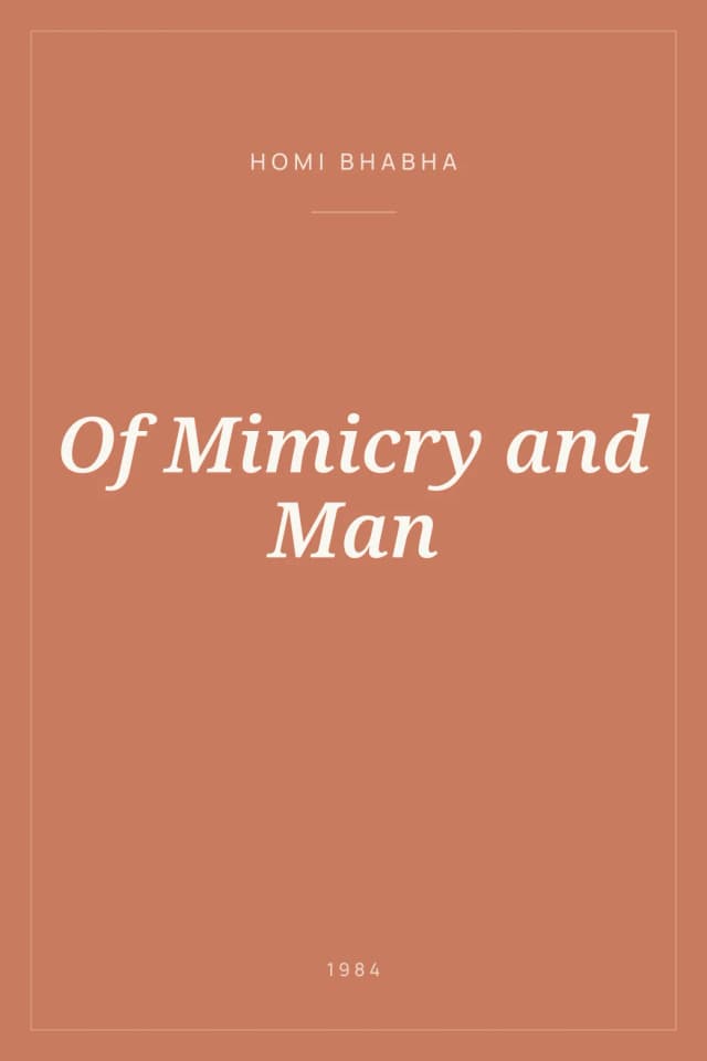 Portada de Of Mimicry and Man