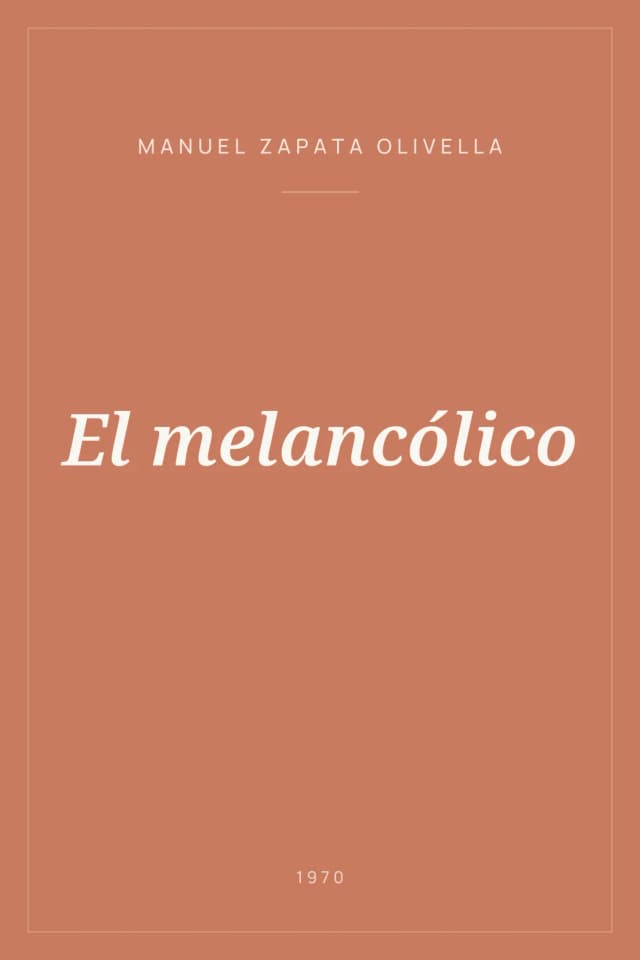 Portada de El melancólico