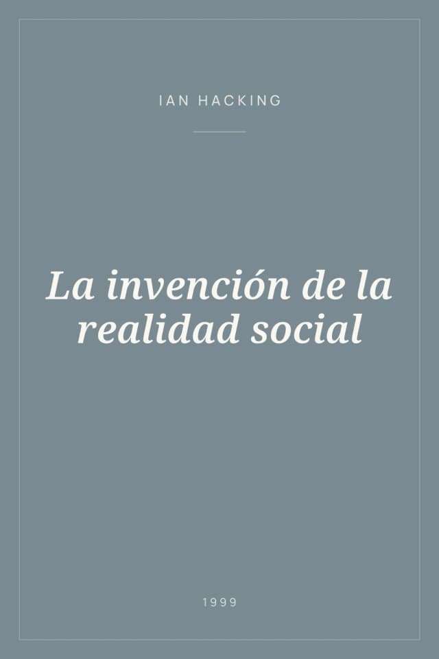Portada de La invención de la realidad social
