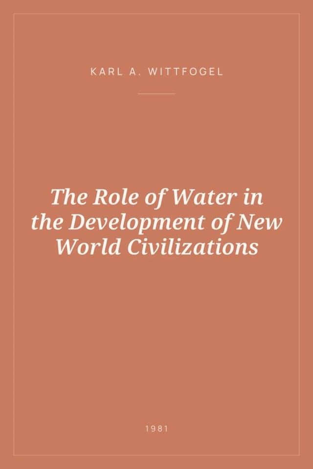 Portada de The Role of Water in the Development of New World Civilizations