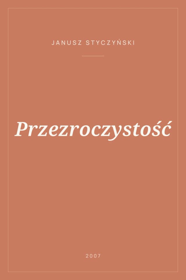 Portada de Przezroczystość