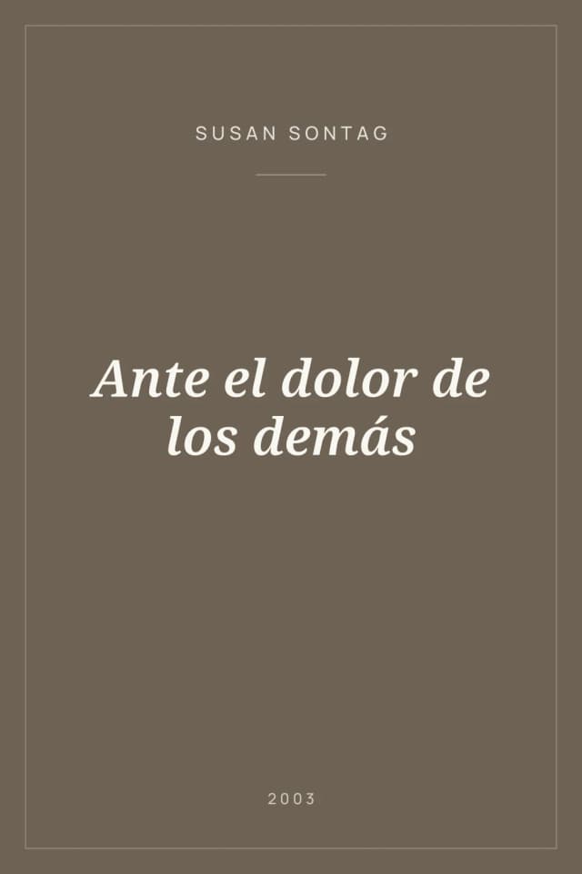 Portada de Ante el dolor de los demás