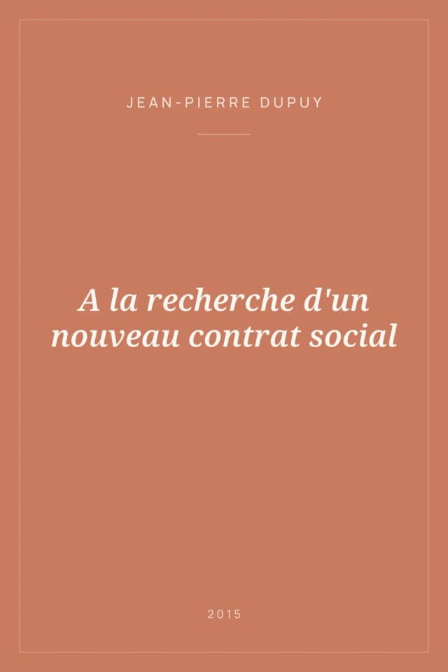 Portada de A la recherche d'un nouveau contrat social