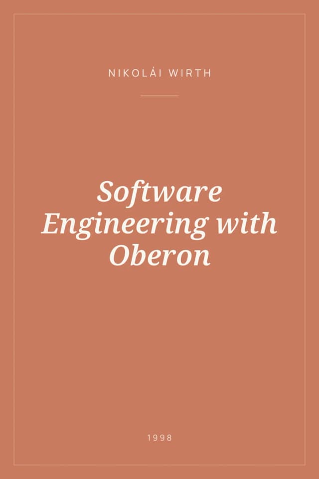 Portada de Software Engineering with Oberon