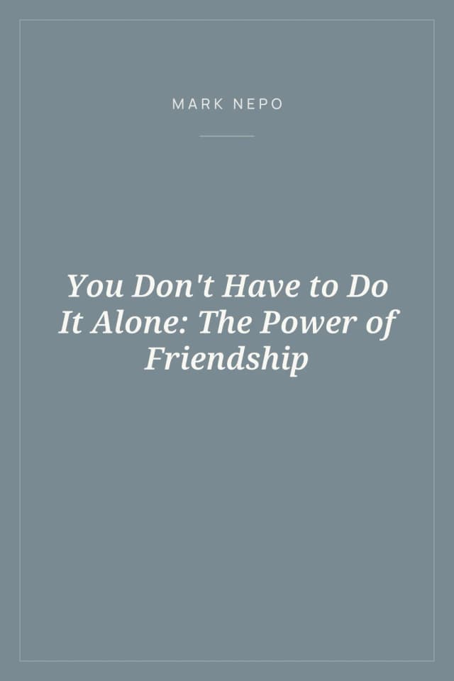 Portada de You Don't Have to Do It Alone: The Power of Friendship