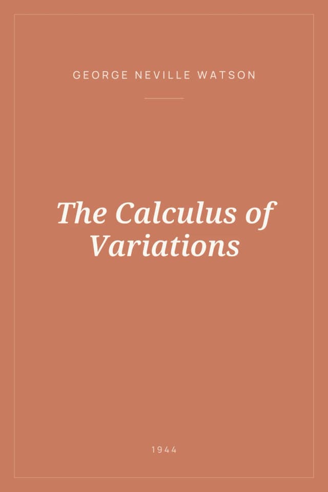 Portada de The Calculus of Variations