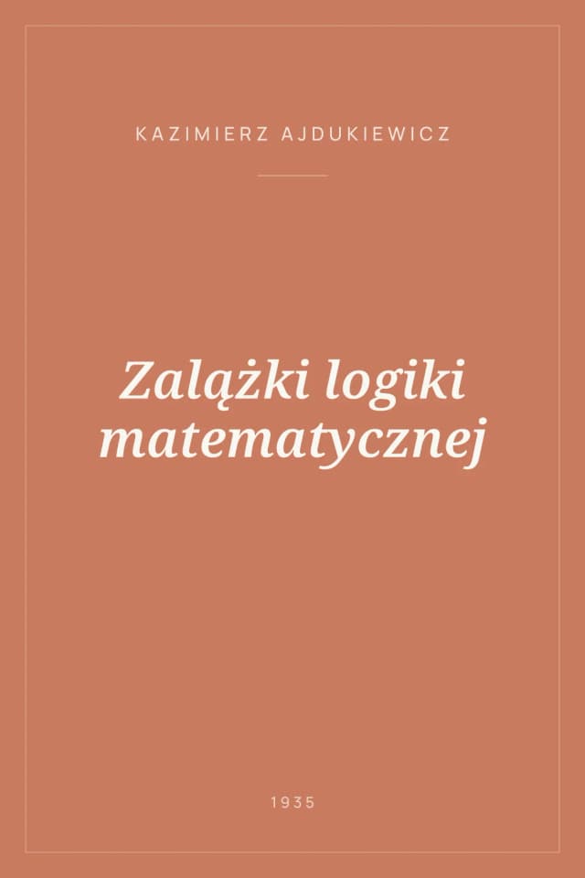 Portada de Zalążki logiki matematycznej