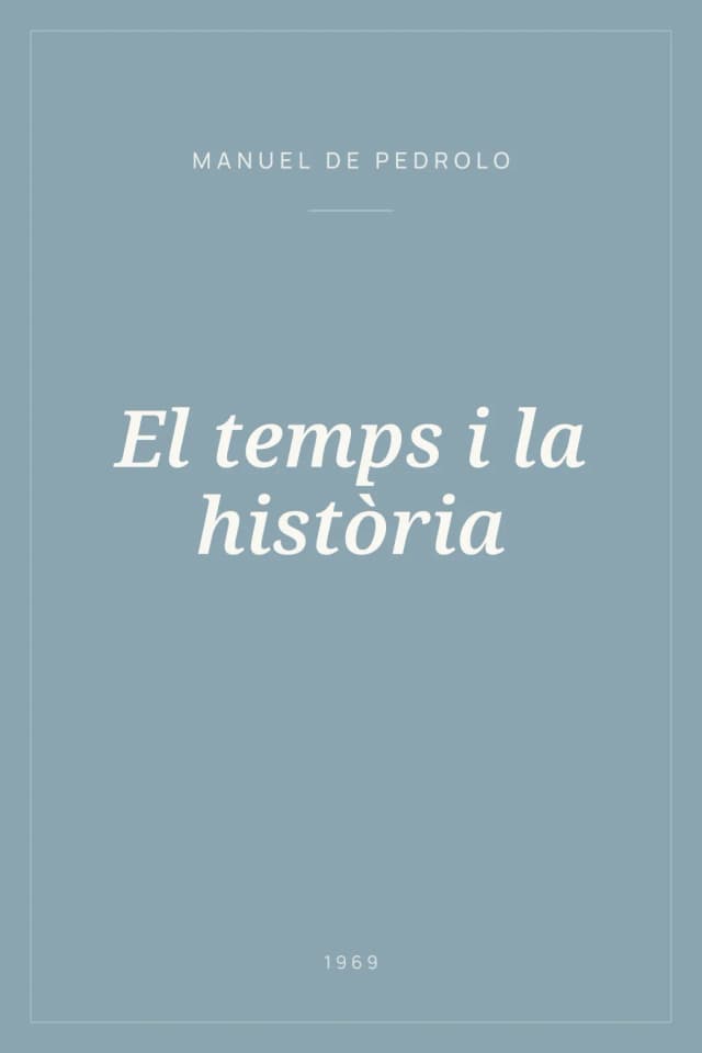 Portada de El temps i la història