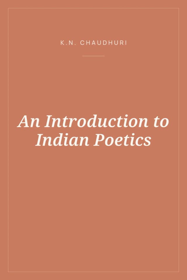 Portada de An Introduction to Indian Poetics