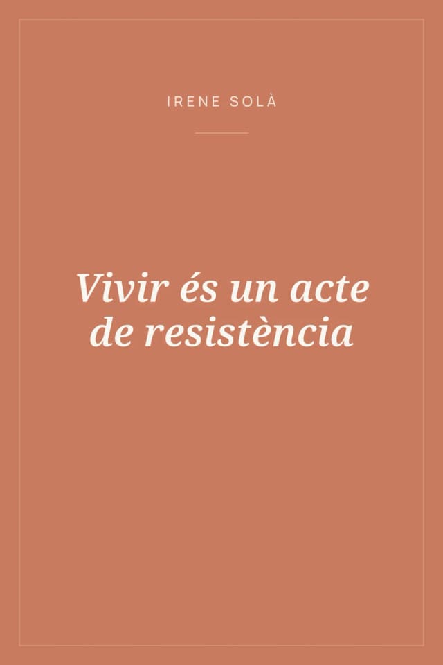 Portada de Vivir és un acte de resistència