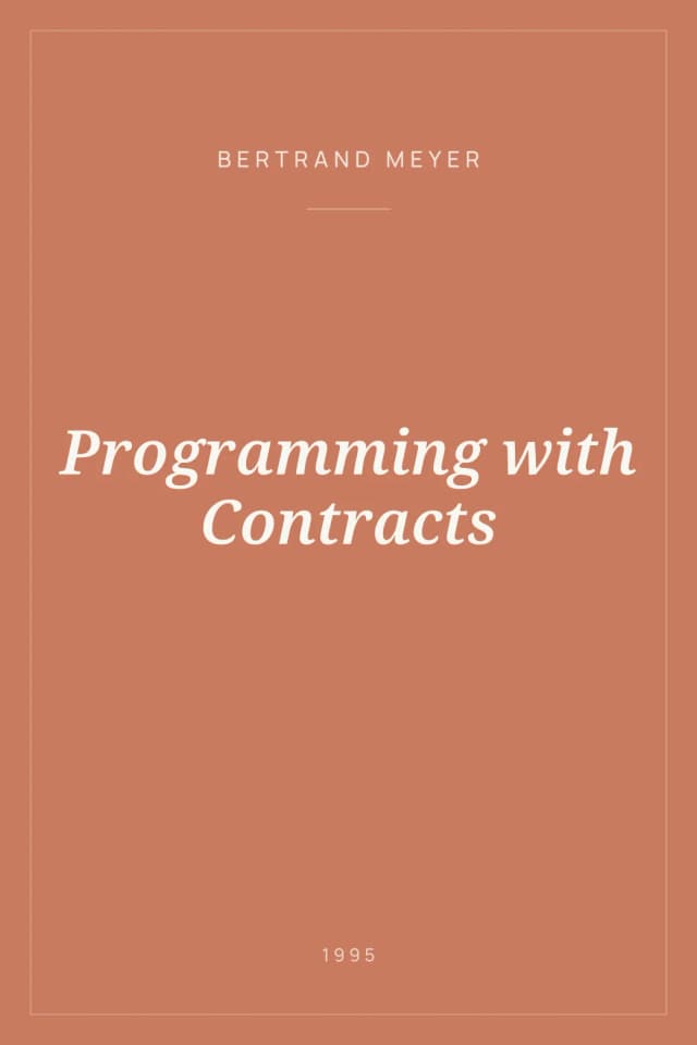 Portada de Programming with Contracts