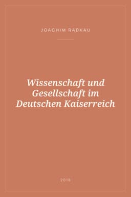 Portada de Wissenschaft und Gesellschaft im Deutschen Kaiserreich