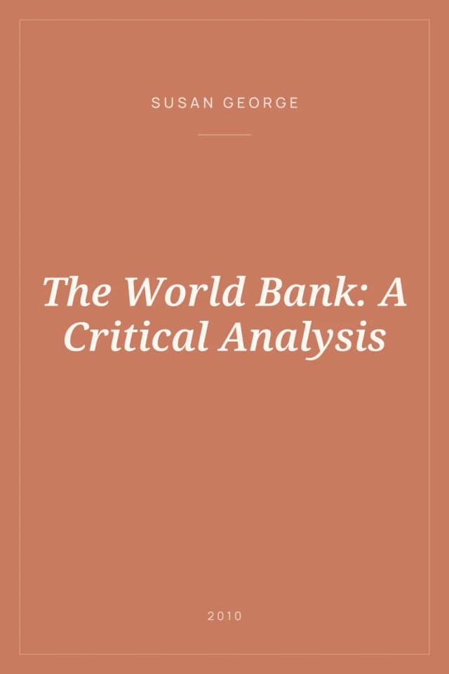 Portada de The World Bank: A Critical Analysis