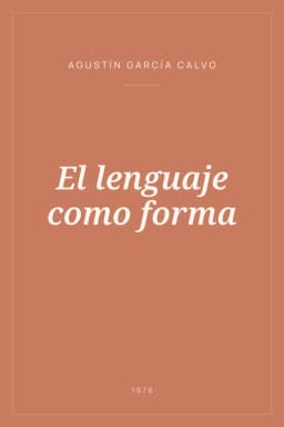 Portada de El lenguaje como forma