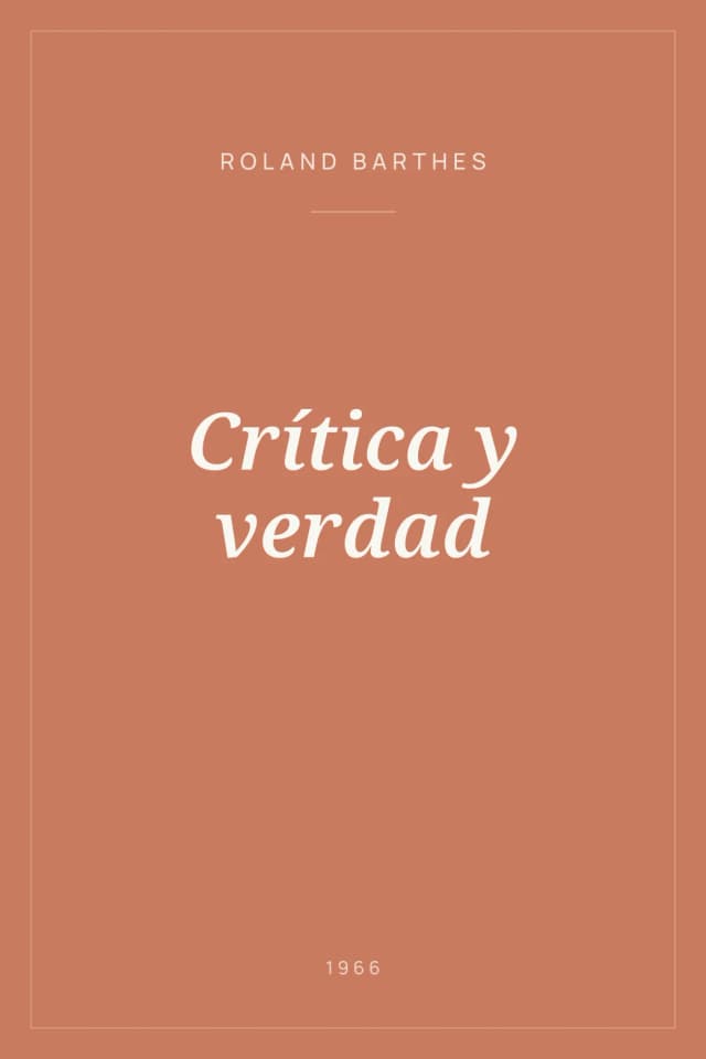 Portada de Crítica y verdad