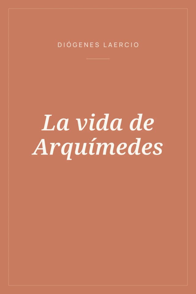 Portada de La vida de Arquímedes
