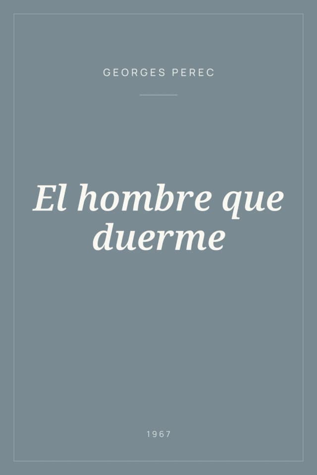 Portada de El hombre que duerme