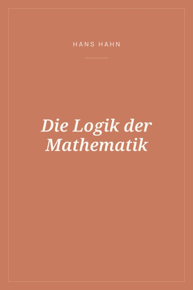 Portada de Die Logik der Mathematik