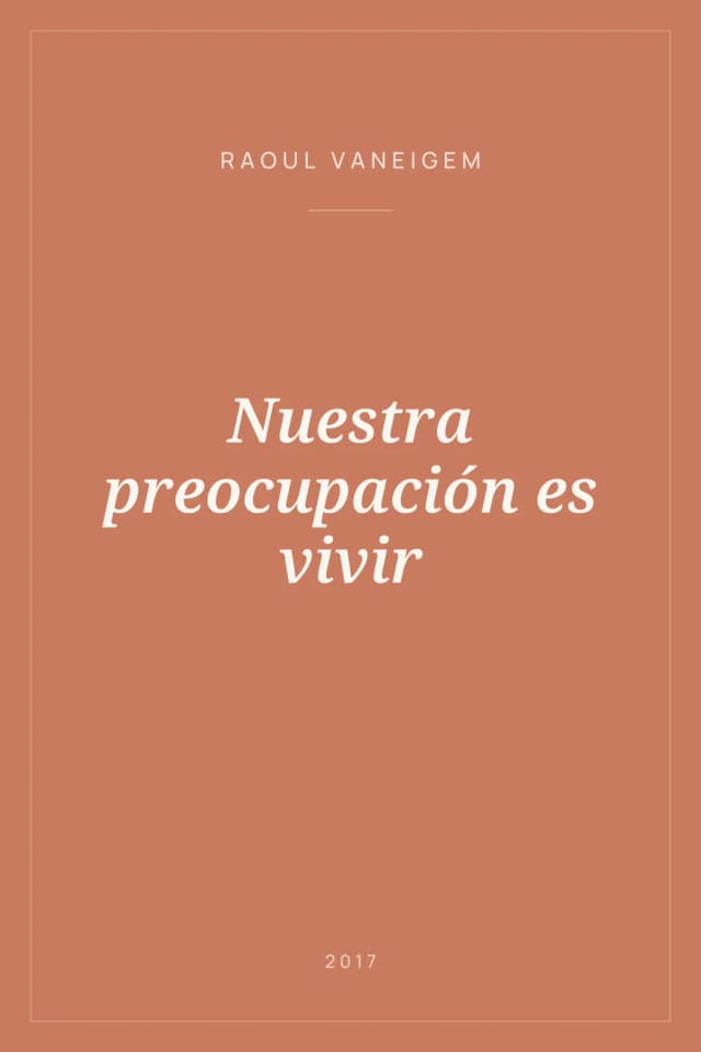 Portada de Nuestra preocupación es vivir