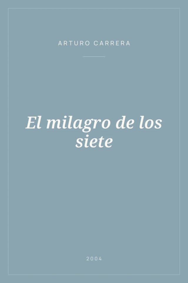 Portada de El milagro de los siete
