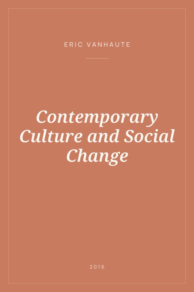 Portada de Contemporary Culture and Social Change