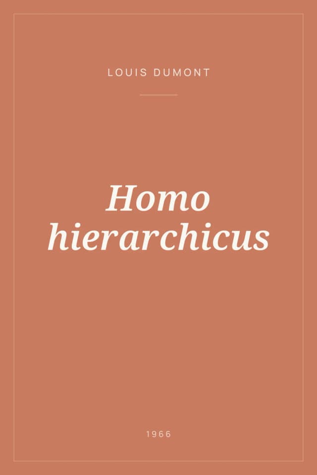 Portada de Homo hierarchicus
