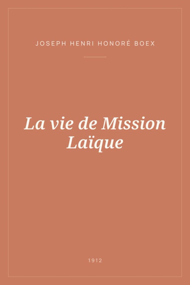 Portada de La vie de Mission Laïque