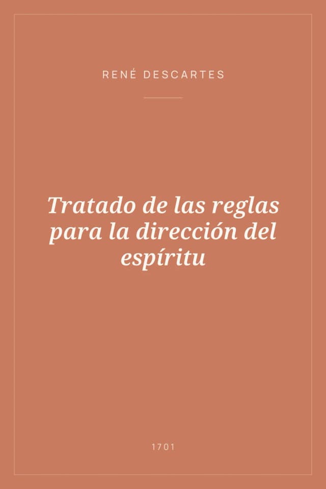 Portada de Tratado de las reglas para la dirección del espíritu