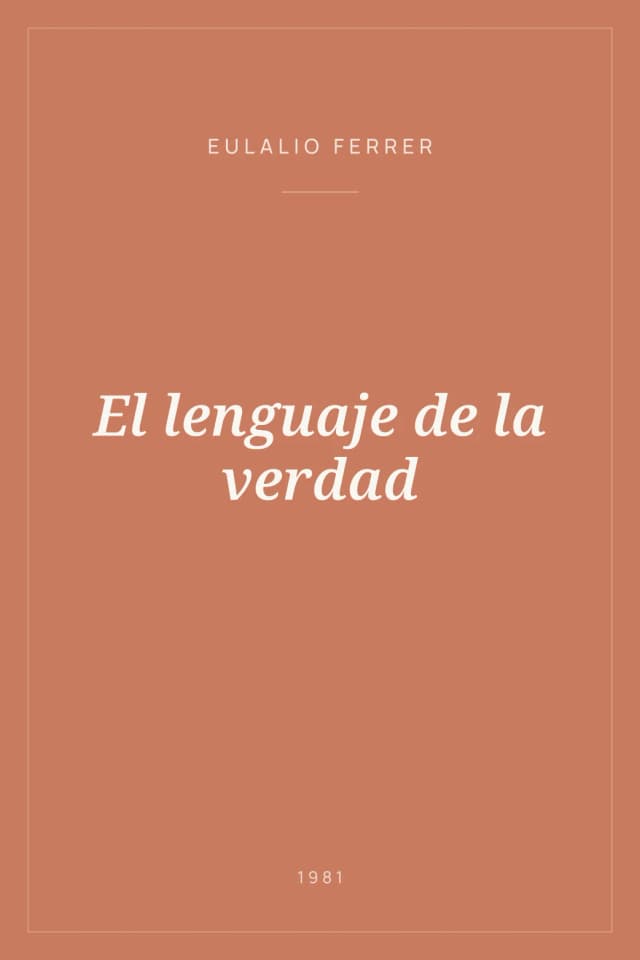 Portada de El lenguaje de la verdad