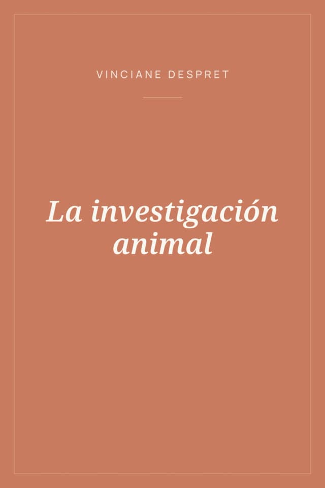 Portada de La investigación animal