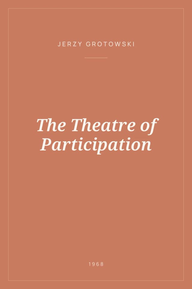 Portada de The Theatre of Participation