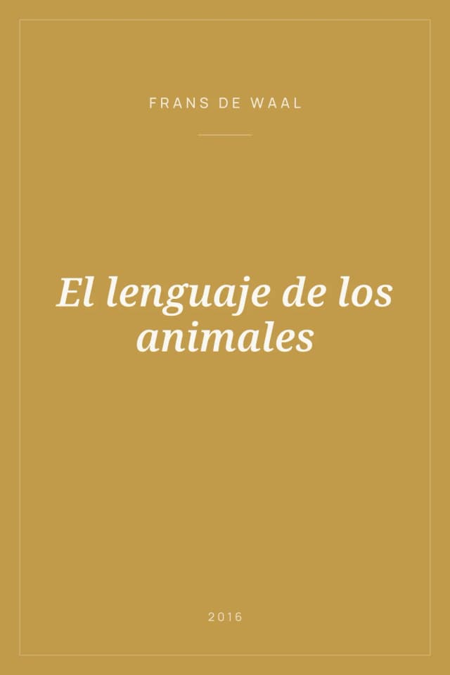 Portada de El lenguaje de los animales