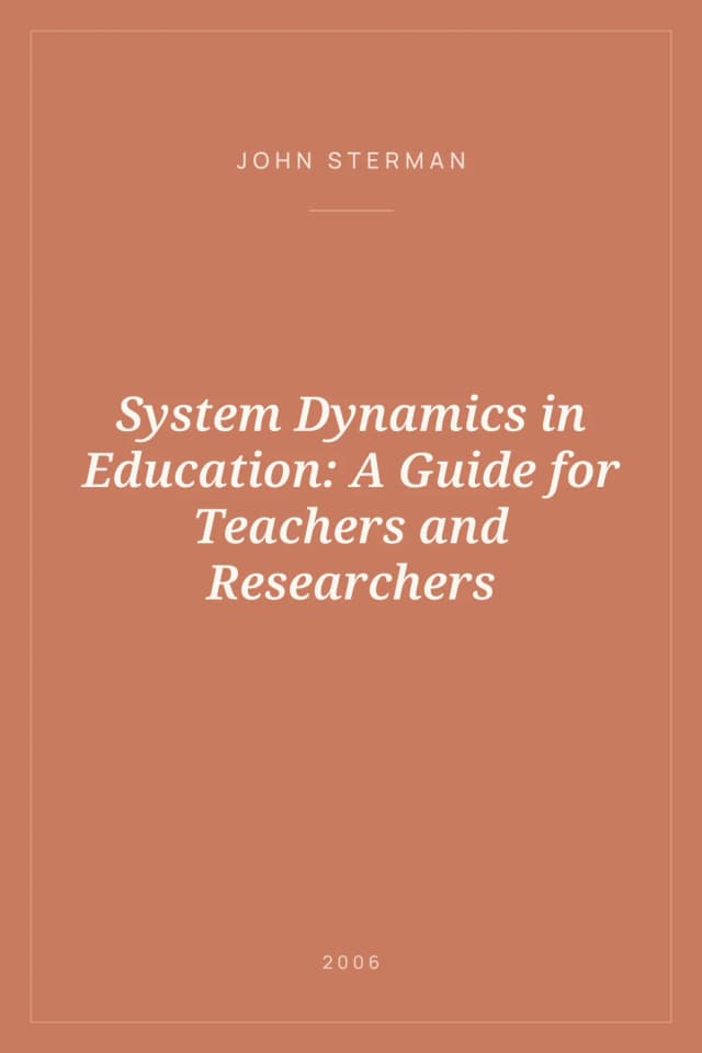 Portada de System Dynamics in Education: A Guide for Teachers and Researchers