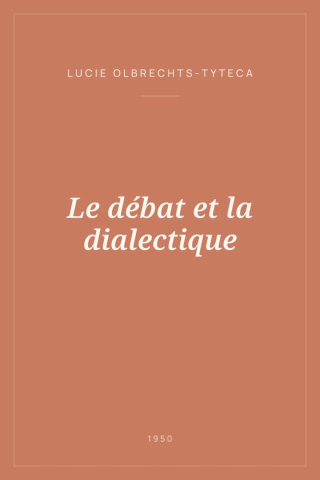 Portada de Le débat et la dialectique