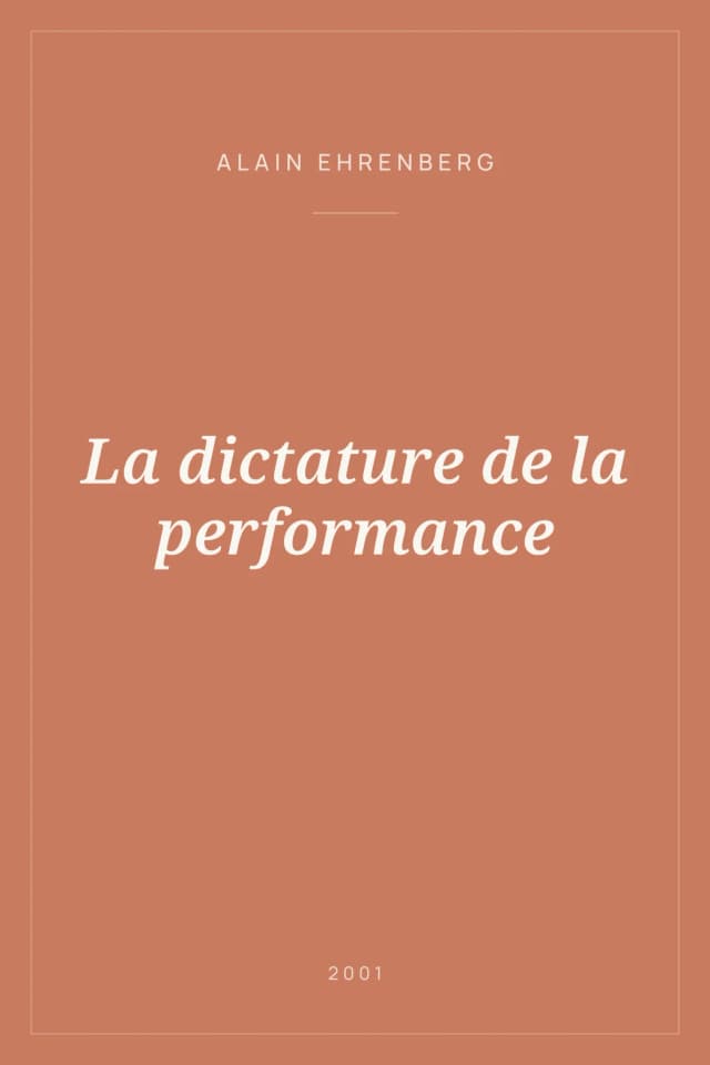 Portada de La dictature de la performance