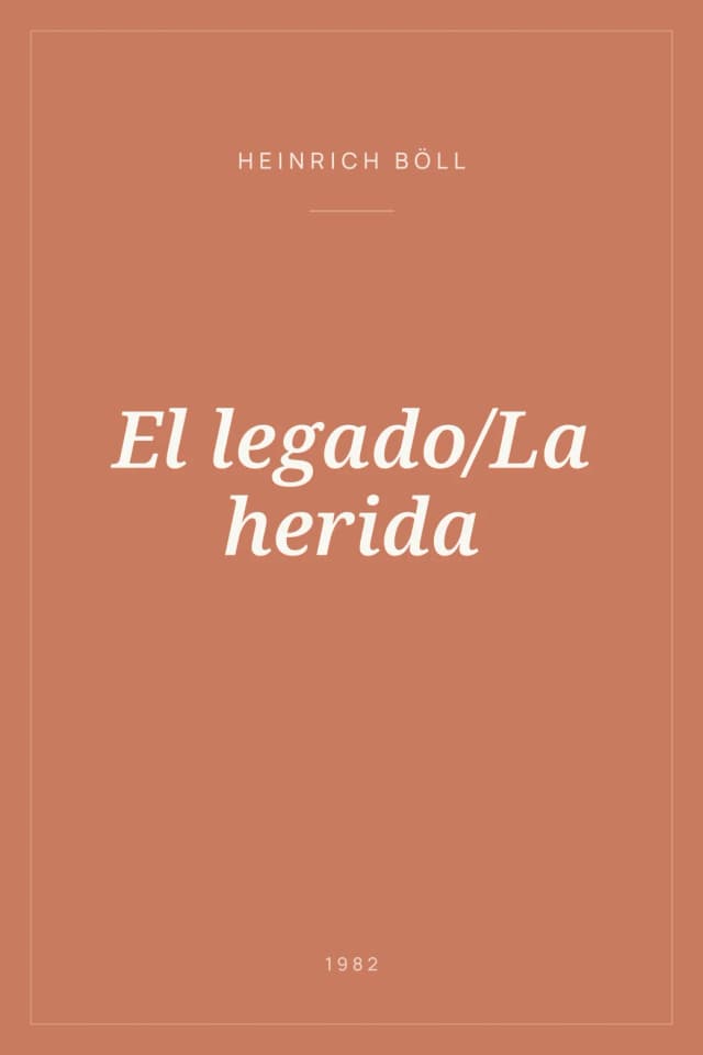 Portada de El legado/La herida