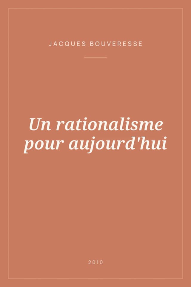 Portada de Un rationalisme pour aujourd'hui