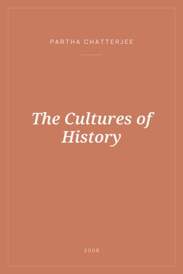 Portada de The Cultures of History